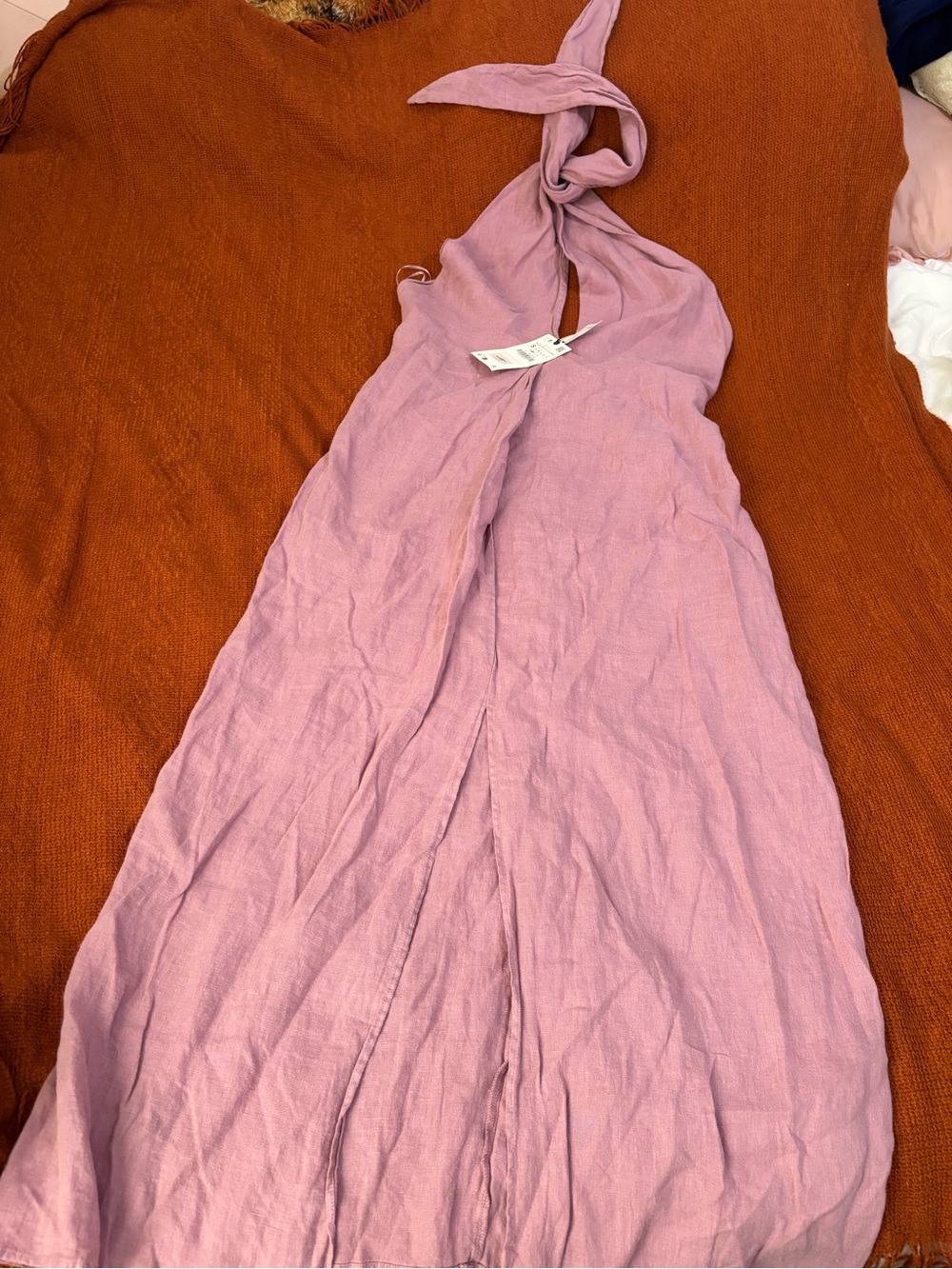 Zara Halter Tie-Top Dress
